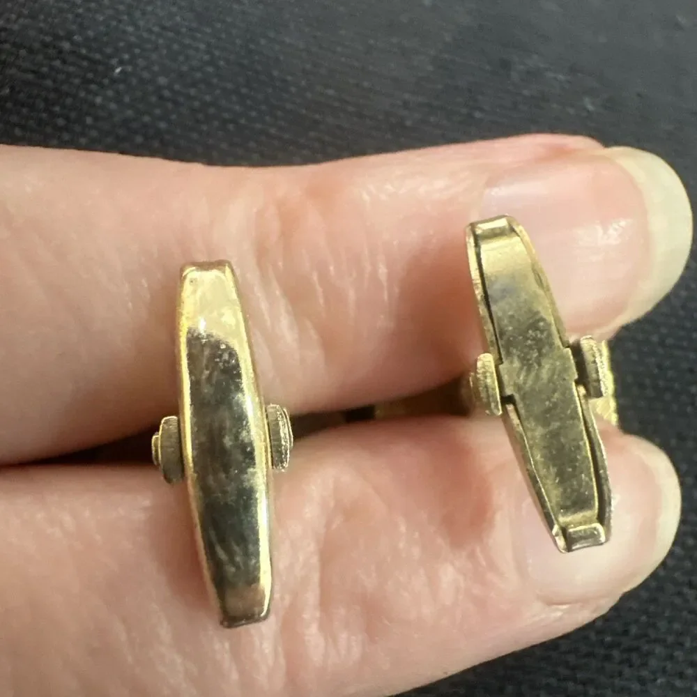 Vintage Foster Rectangular Gold Filled  Cufflinks and Tie Pin in Original Box